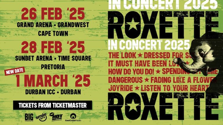 Roxette In Concert 2025! Durban Date On Sale NOW!